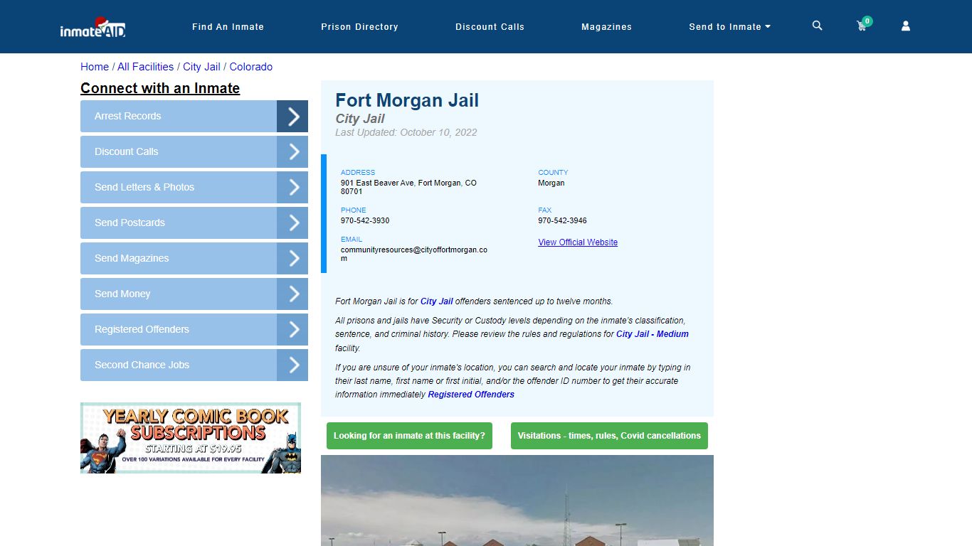 Fort Morgan Jail | Inmate Locator